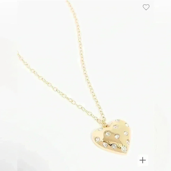 JCREW Pavé puffy heart pendant necklace - Picture 1 of 8